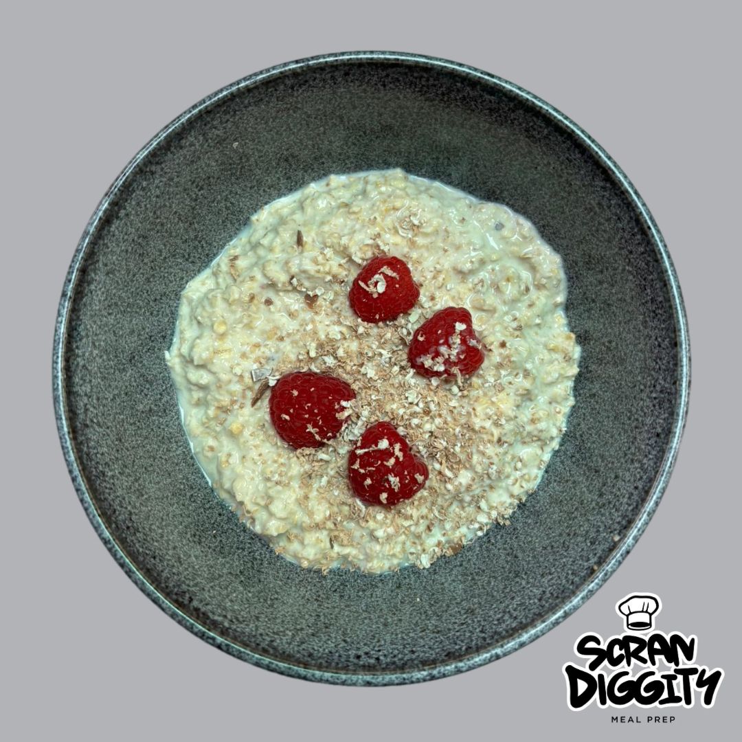 Raspberry White Chocolate Overnight Protein Oats