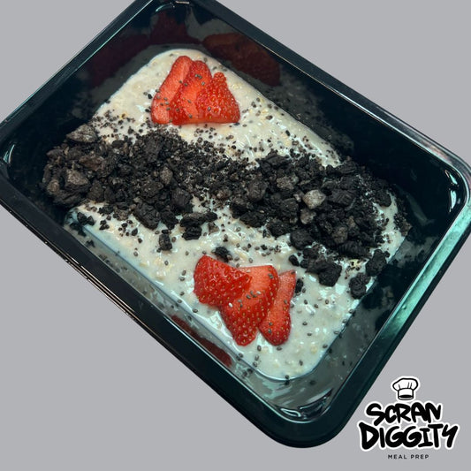 Option 4 - Strawberry Oreo chia seed overnight protein oats.