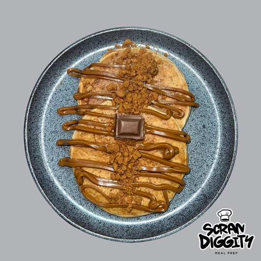 Option 5 - Dairy milk biscoff protein pancakes.