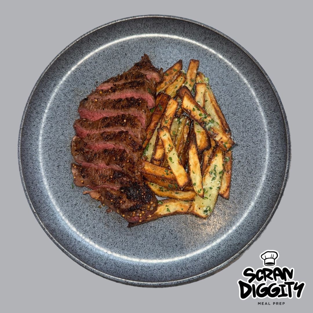 Meal 8 - Steak w/ garlic Parmesan truffle chips.