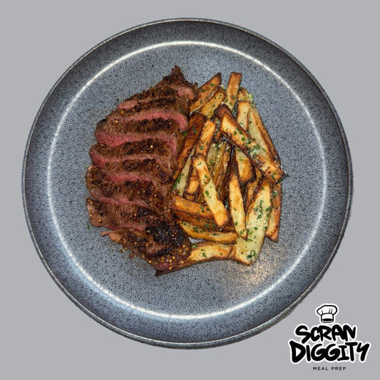 Meal 8 - Steak w/ garlic Parmesan truffle chips.